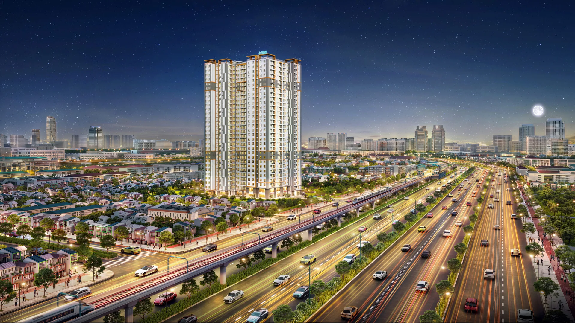 Góc nhìn ban đêm dự án căn hộ Diamond Boulevard